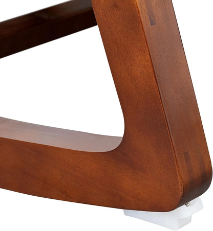 Topeakmart Nursery Rocking Chair, PU Leather Modern Accent Chair with Wood Legs Side Pocket Armchair Glider Rocker for Nursery Living Room Bedroom Lounge, Brown