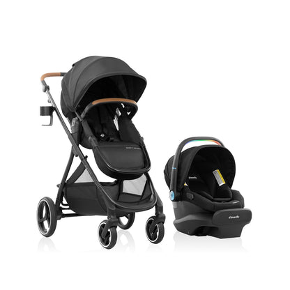 Evenflo Shyft Intuiti Travel System with Revolve180 LiteMax™ NXT Rotating Rear-Facing Lightweight Preemie and Infant Car Seat 3-30 lbs. (Amaranth Pink)