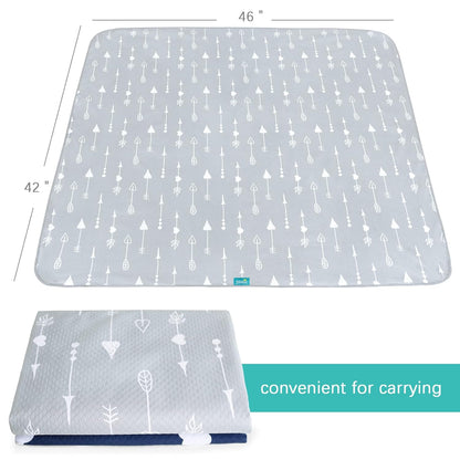 Splat Mat 2 Pack for Under High Chair & Arts & Crafts & Eating Mess, Waterproof 42''×46'' Baby Playtime Anti-Slip High Chair Mat for Floor or Table, Reusable & Portable Splash Mat