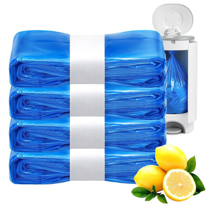 Compatible with Diaper Genie Pails Diaper Pail Refills | 3 Pack Lemon Scent Continuous Long-Roll Liner Refills | Leak-Resistant Odor-Control Disposal Bags for Baby | Easy Cut & Tie Design