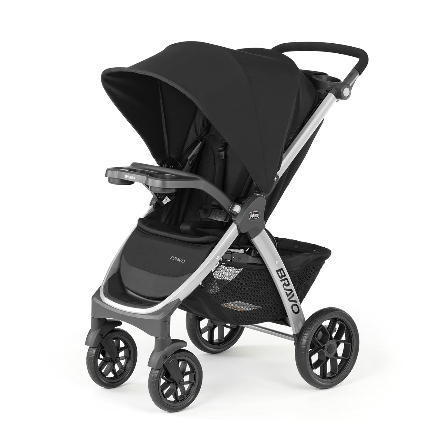 Chicco Bravo LE ClearTex Full-Size Stroller for Babies and Toddlers, UPF-Rated Canopy, GREENGUARD Gold Certified, Lightweight, One-Hand Compact Fold, Pewter/Grey