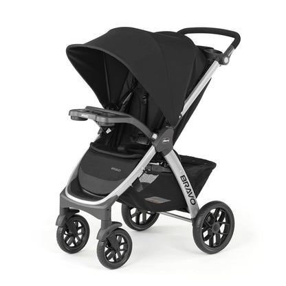 Chicco Bravo LE ClearTex Full-Size Stroller for Babies and Toddlers, UPF-Rated Canopy, GREENGUARD Gold Certified, Lightweight, One-Hand Compact Fold, Pewter/Grey