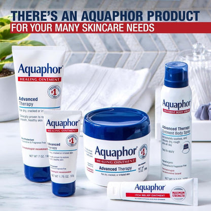 Aquaphor Healing Ointment Advanced Therapy Skin Protectant, Dry Skin Body Moisturizer, 0.35 Oz Tube, Pack of 2