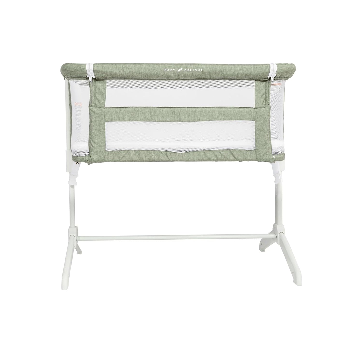 Baby Delight Beside Me Serenity Bassinet | Lightweight Bedside Sleeper & Baby Bassinet | 7-Position Height Adjustment | 100% GOTS Certified Organic Cotton Fabric | Organic Sage