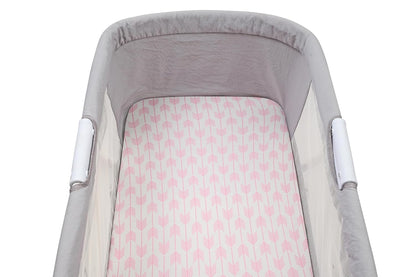 Onacosht Stretchy Bassinet Sheets 33" x 19" Compatible with Mika Micky, KoolaBaby (3 in 1), BabyBond, HARPPA and RICUTON Bedside Bassinet, 3 Pack for Baby Boy and Girl, Pink Floral