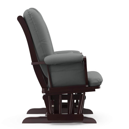 Storkcraft Tuscany Glider with Ottoman (Black/Gray) — GREENGUARD Gold Certified, Bonus Lumbar Cushion Included, Solid Wood Base, Smooth Motion, Award-Winning Nursery Rocking Chair, Glider and Ottoman