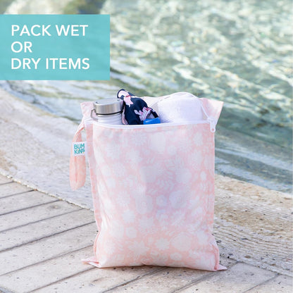 Bumkins Disney Waterproof Wet Bag for Baby, Travel, Swim Suit, Cloth Diapers, Pump Parts, Pool, Gym Clothes, Toiletry, Strap to Stroller, Daycare, Zip Reusable Bag, Packing Pouch, Winnie the Pooh