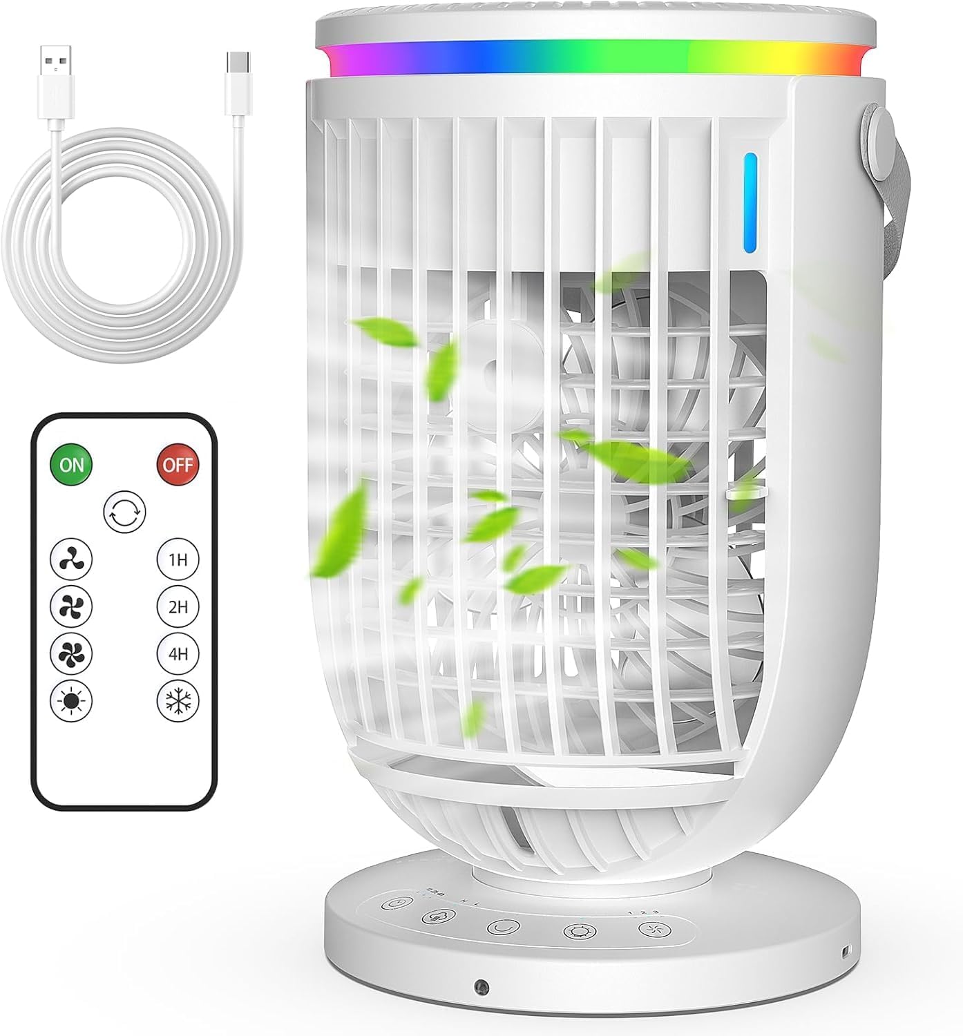 Portable Air Conditioners, Fan with 120° Rotating Function,JYew Evaporative Mini Room Air Conditioners,Portable AC Unit Air Cooler with 4 in 1 Humidifier Fan Conditioner, AC Portable for Room Office