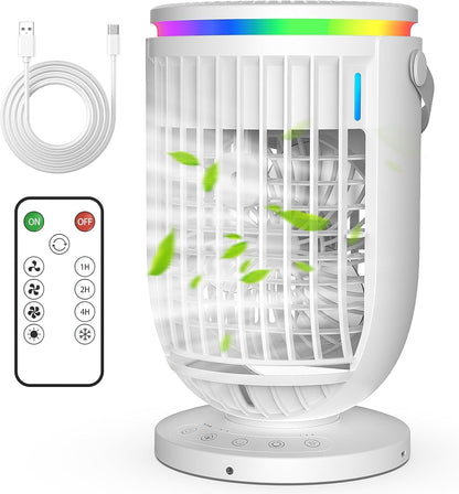 Portable Air Conditioners, Fan with 120° Rotating Function,JYew Evaporative Mini Room Air Conditioners,Portable AC Unit Air Cooler with 4 in 1 Humidifier Fan Conditioner, AC Portable for Room Office