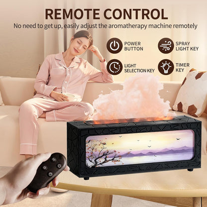 Essential Oil Diffuser 280ml, Aromatherapy Diffuser with Remote Control, 7 Color LED Lights for Home Bedroom Office(White)