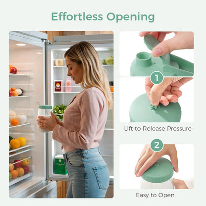 Momcozy Breast Milk Pitcher, Resistant to Heat and Cold Abrupt Temp Swings, No Leak Glass Breast Milk Fridge Storage Container with Wide Mouth, Fast Baby Formula Maker, Green