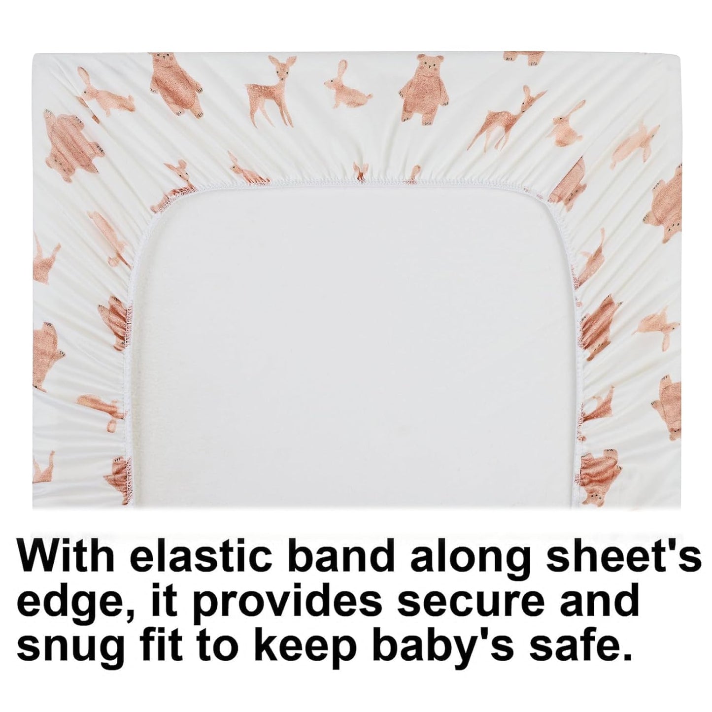 Onacosht Stretchy Bassinet Sheets 33" x 19" Compatible with Mika Micky, KoolaBaby (3 in 1), BabyBond, HARPPA and RICUTON Bedside Bassinet, 3 Pack for Baby Boy and Girl, Pink Floral