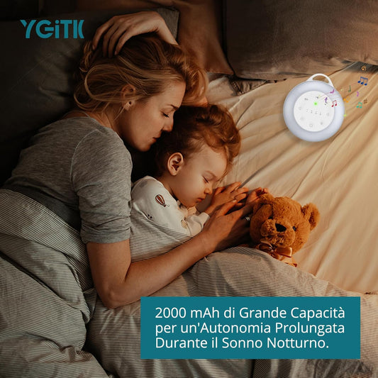 Portable White Noise Machine for Baby & Adults, 24 Soothing Sounds Sleep Sound Machine with Night Light, Timer & Memory Function, USB Rechargeable Portable Sound Machine for Travel Home Office