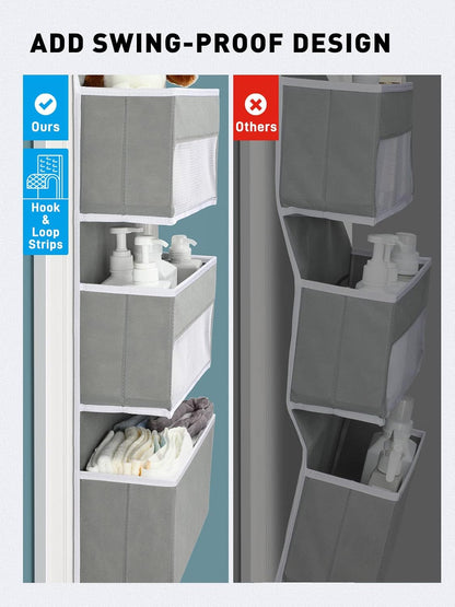 Yecaye 1 Pack Over the Door Organizer, 35.2lbs Load Toy Stuffed Animal Storage, Swing-proof Hanging Bathroom Organizers and Storage for Nursery Newborn Baby Essential Stuff Dorm Room Essentials