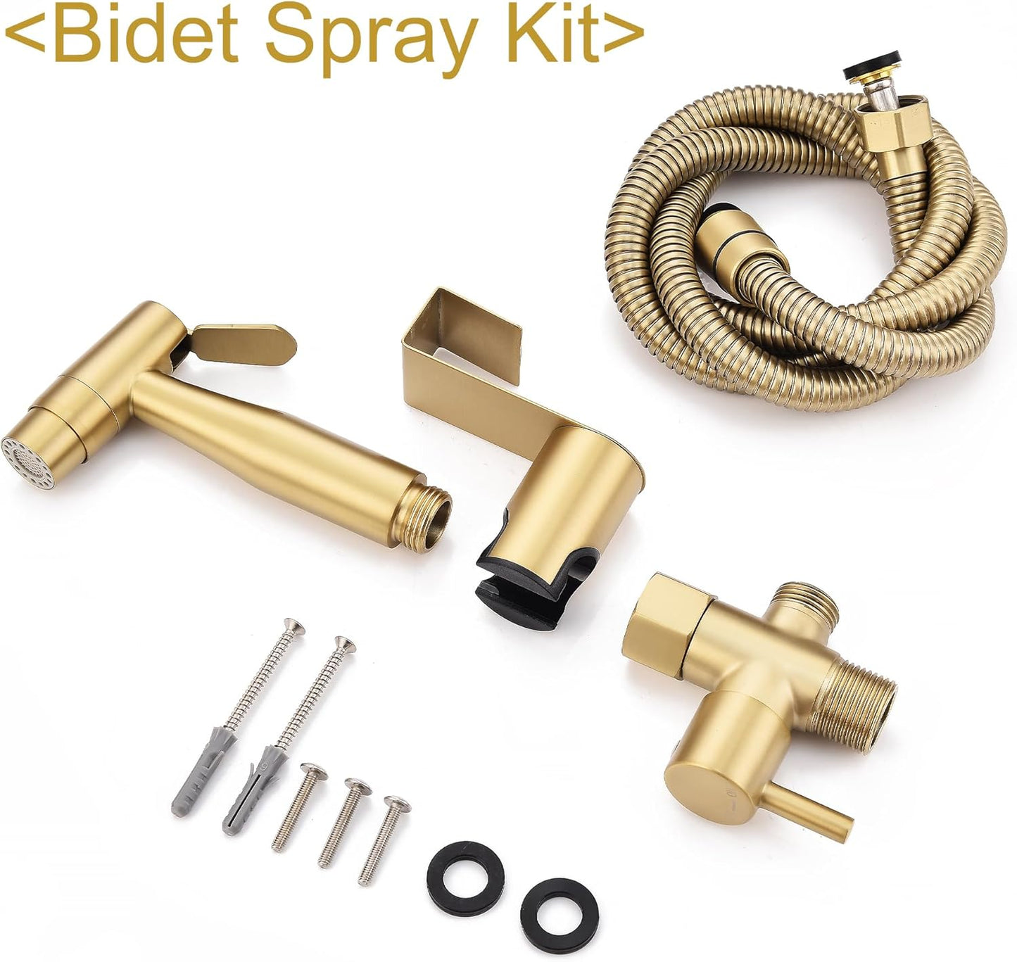 Matte Black Senhozi Toilet Bidet Sprayer, Sprayer Attachment with Stainless Steel Hose for Personal Hygiene, Handheld Toilet Sprayer for Baby Cloth Diaper and Bathroom Spray for Pet Shower Baby Shower