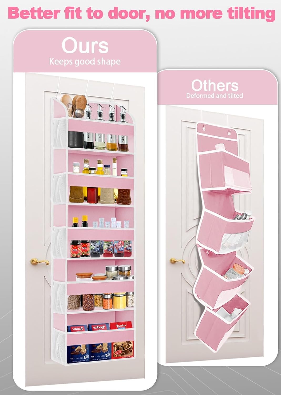 TAHAVICE 1 Pack Over The Door Organizer Storage, Hanging Organizer Closet with 5 Large Pockets 10 Mesh Pockets, 44 lbs Weight Capacity, Behind Door Storage for Nursery Bedroom Bathroom (Dark Grey)