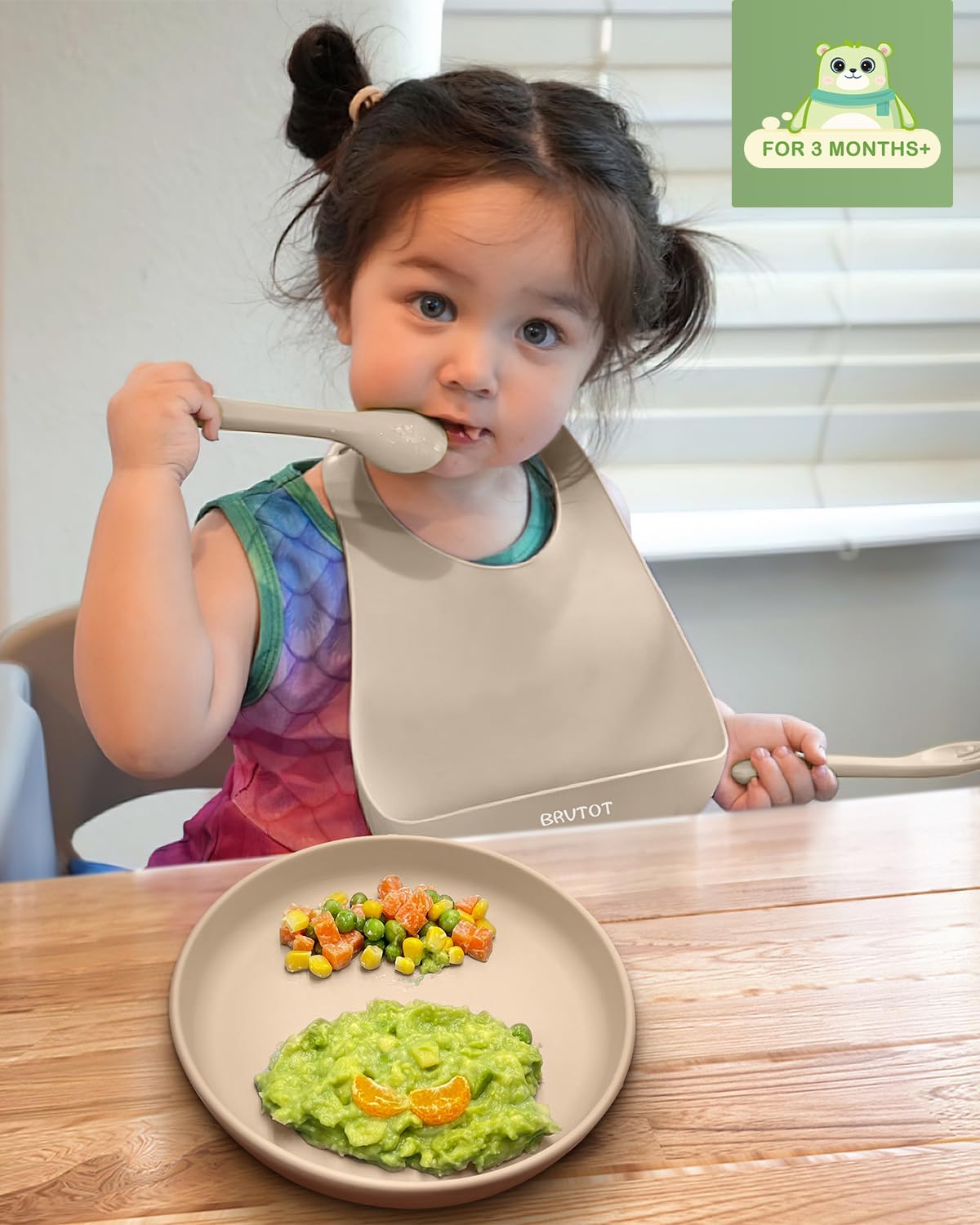 Classic Toddler Plates with Suction (3 Pack), Non Toxic & BPA Free Silicone Suction Plates for Baby Toddler Kids, Non Slip Baby Dinner Dishes Microwavable & Dishwasher Safe