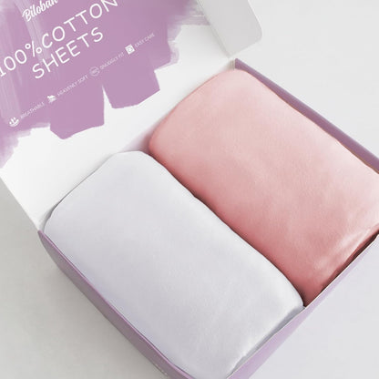 Bassinet Sheets Fit for Simmons Kids By The Bed City Sleeper Bassinet(Twins), Moses Basket and Hospital Bassinet, 100% Cotton, 2 Pack, Gray and White Print - Colors A