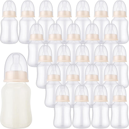 SiliFine 30 Pcs Baby Shower Favors Party Bottle Chug Game Mini Bottles Gift Sets for Gender Reveal Birthday Party Supplies Gift (Pink)