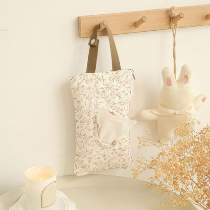 Quilted Baby Diaper and Wipes Pouch Portable Mommy Bag for Stroller Reusable Wipes Pouch with Lanyard for Casual Travel (Beige)