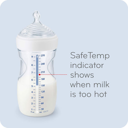 NUK Simply Natural Baby Bottles with SafeTemp Gift Set - Includes 4 Bottles