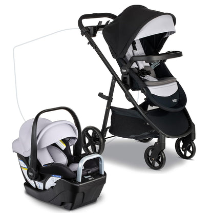 Britax Brook+ Modular Baby Stroller, Ultra-Lightweight Infant and Toddler Stroller with SafeWash Insert and 4 Ways to Stroll, Graphite Onyx