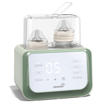 GROWSNY Fast Baby Bottle Warmer, 12-in-1 Milk Warmer with Steam and Water Bath Warming Modes for Breastmilk &Formula, Food Heating,with Thaw, Steri-lize, Egg Boil Function, Fits Most Types of Bottles