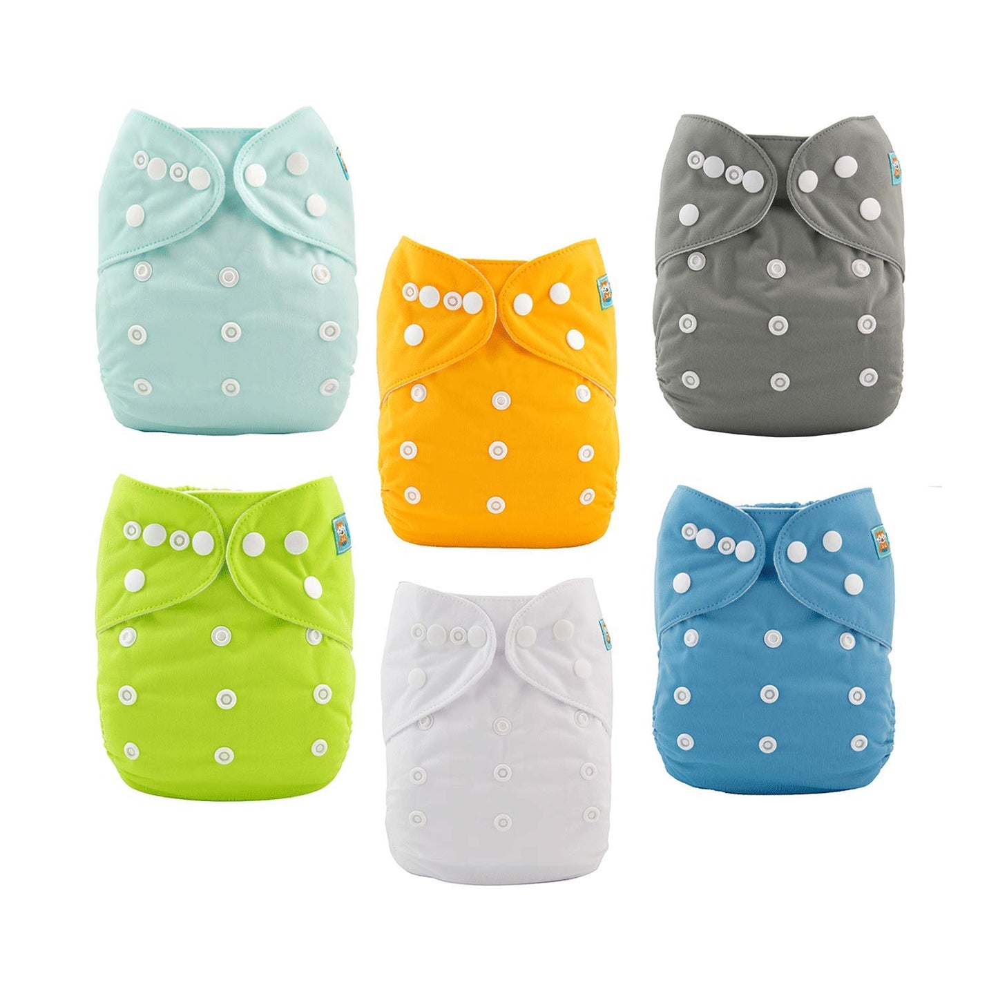 ALVABABY Baby Cloth Diapers 6 Pack with 12 Inserts Cloth Diaper Covers Adjustable Washable Reusable for Baby Girls and Boys