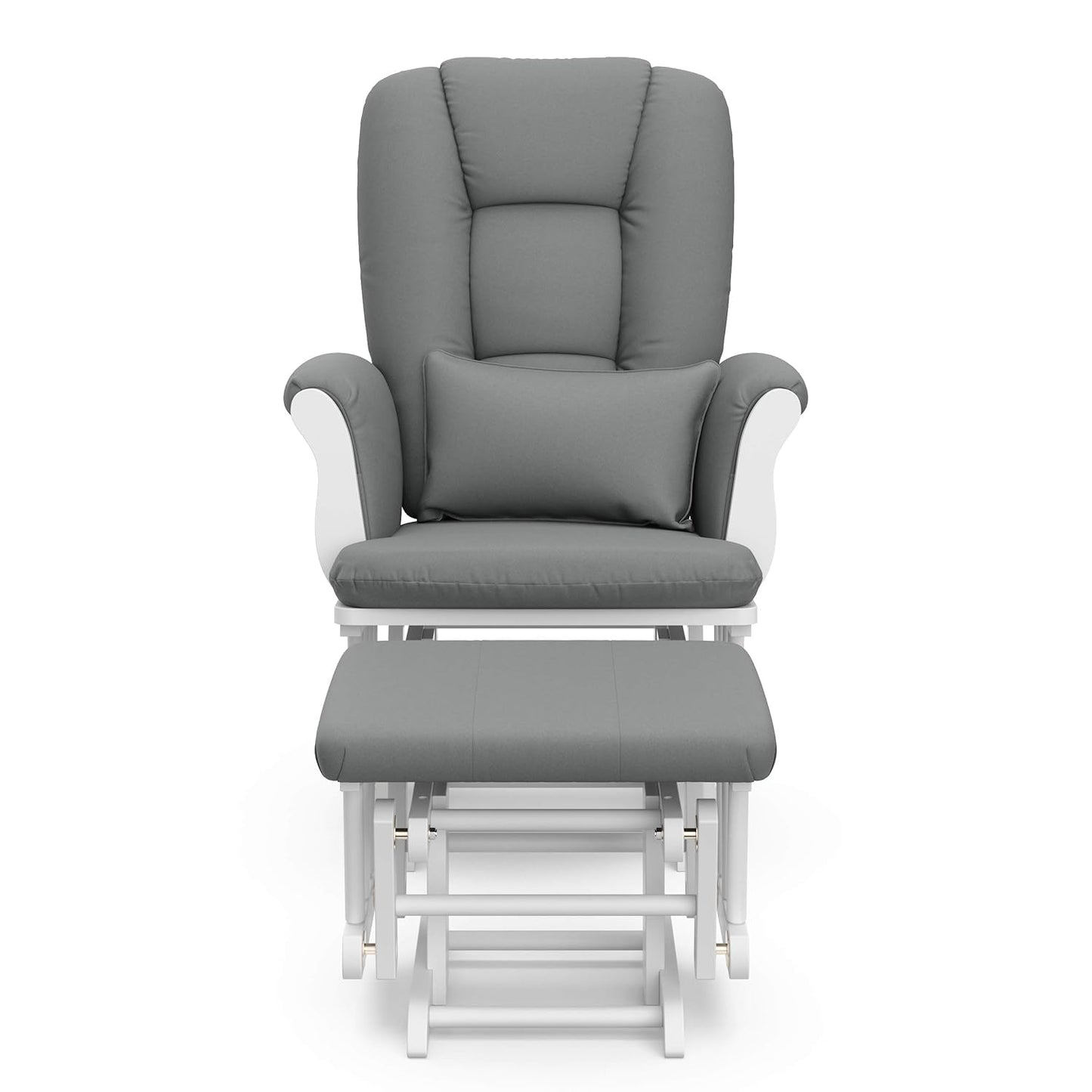 Storkcraft Tuscany Glider with Ottoman (Black/Gray) — GREENGUARD Gold Certified, Bonus Lumbar Cushion Included, Solid Wood Base, Smooth Motion, Award-Winning Nursery Rocking Chair, Glider and Ottoman