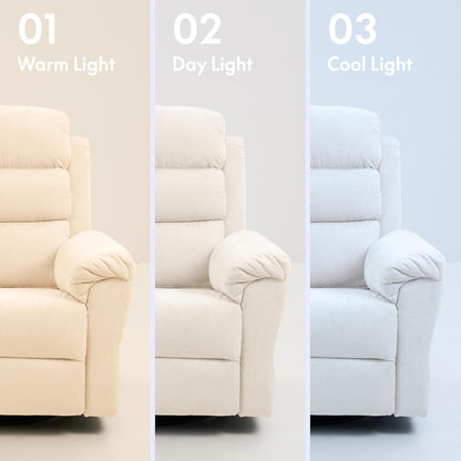 FLEXISPOT Souffle Swivel Rocker Recliner Chair for Adults, Nursery Rocking Glider Chair with Massage & Heat, FSC Wood Frame, Manual Recliner for Living Room, Nursery & Relaxation, Light Grey