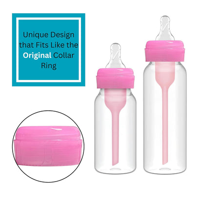 6pcs Replacement Baby Bottle Nipple Ring Collars w/Cleaning Brush for Dr. Brown's Narrow Bottles 4oz & 8oz | 1 Count(Pack of 6) BPA Free | Plastic & Glass Bottles | Mess-Free No Leak or Spills Collars