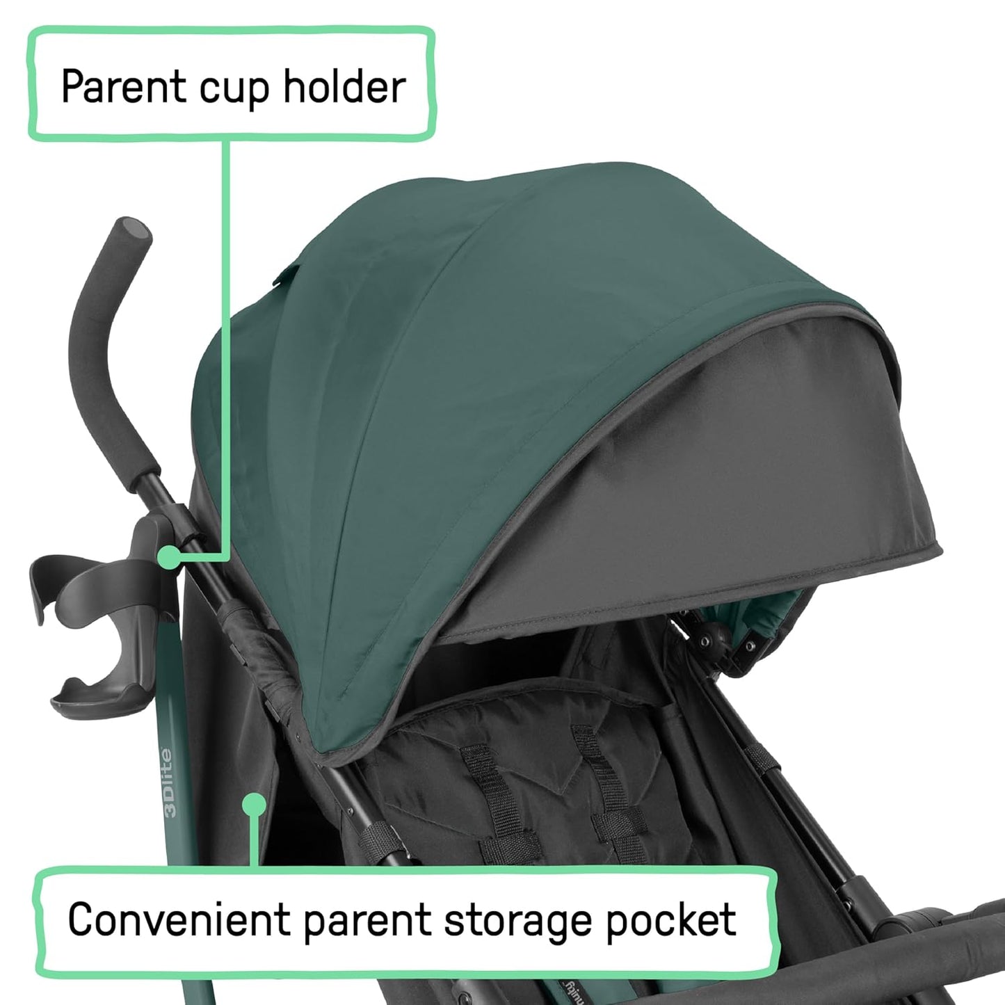 Ingenuity 3Dlite Convenience Stroller, Gray – Lightweight Stroller with Aluminum Frame, Large Seat Area, 4 Position Recline, Extra Large Storage Basket – Infant Stroller for Travel and More