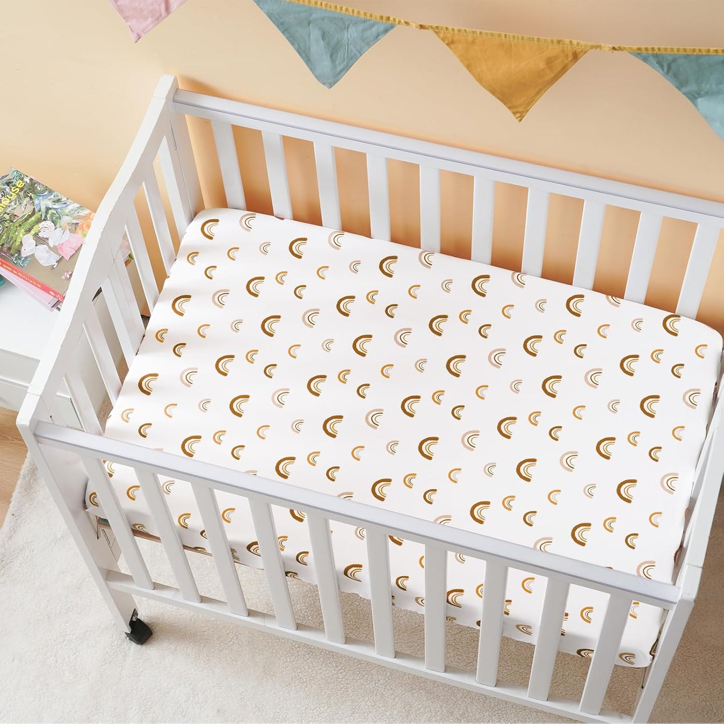 PHF 3 Pack Soft Mini Crib Sheets, Floral & Animal Pack N Play Sheets for Baby Boys Girls, No Slip Universal Fit for Pack N Play, Playard, Portable and Mini Crib Mattresses,Floral & Animal