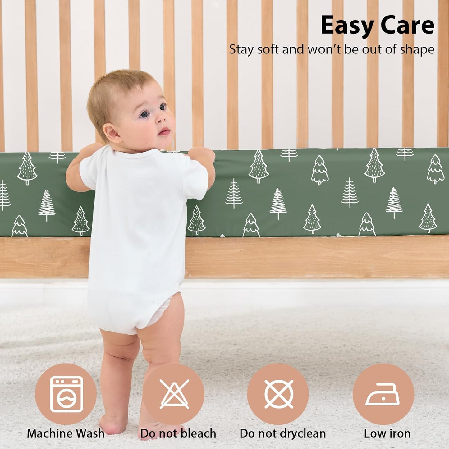Baby Mini Crib Sheets Girl, Portable 38”x26” Pack and Play Sheets Fitted for Playard and Pack N Play Mattress, 3-Pack Soft Microfiber Pink Rainbow