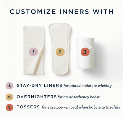 Esembly Tossers – Disposable Bamboo from Viscose Diaper Liners for Cloth Diapers – Earth-Friendly, Fragrance-Free, Chlorine-Free – One Size, 200 Liners (2-Pack of 100-Liner Rolls)