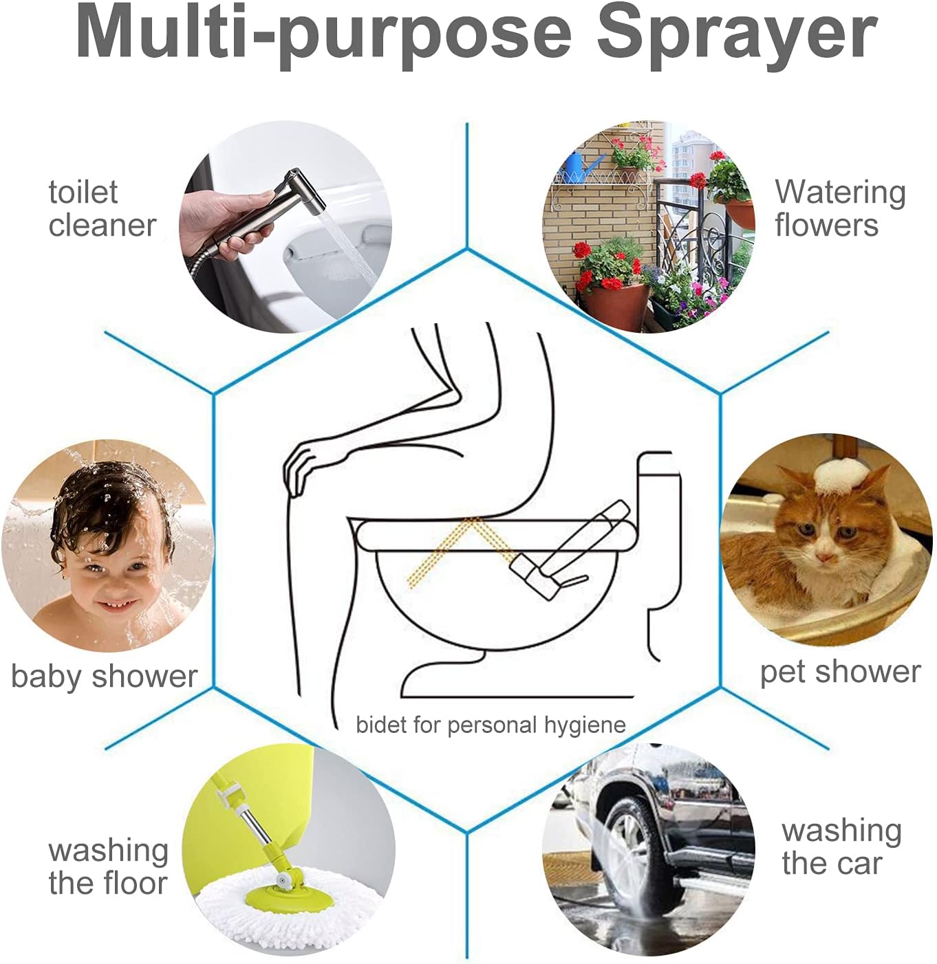 Hygienic Handheld Bidet Sprayer for Toilet & Cloth Diaper Cleansing