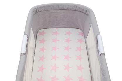Onacosht Stretchy Bassinet Sheets 33" x 19" Compatible with Mika Micky, KoolaBaby (3 in 1), BabyBond, HARPPA and RICUTON Bedside Bassinet, 3 Pack for Baby Boy and Girl, Pink Floral