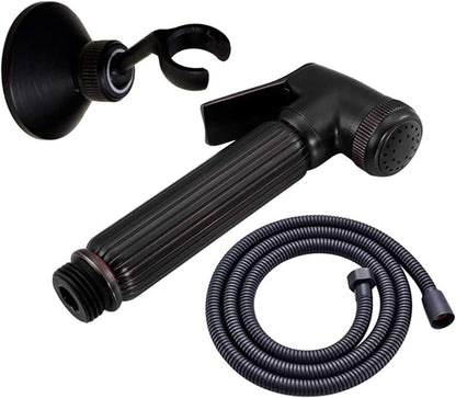 Handheld Bidet Sprayer for Toilet, Bathroom Cloth Diaper Sprayer Set Brass Bidet Sprayer Kit with Stainless Steel Shower Hose and Holder for Pet Bathing, Personal Hygiene,Gold