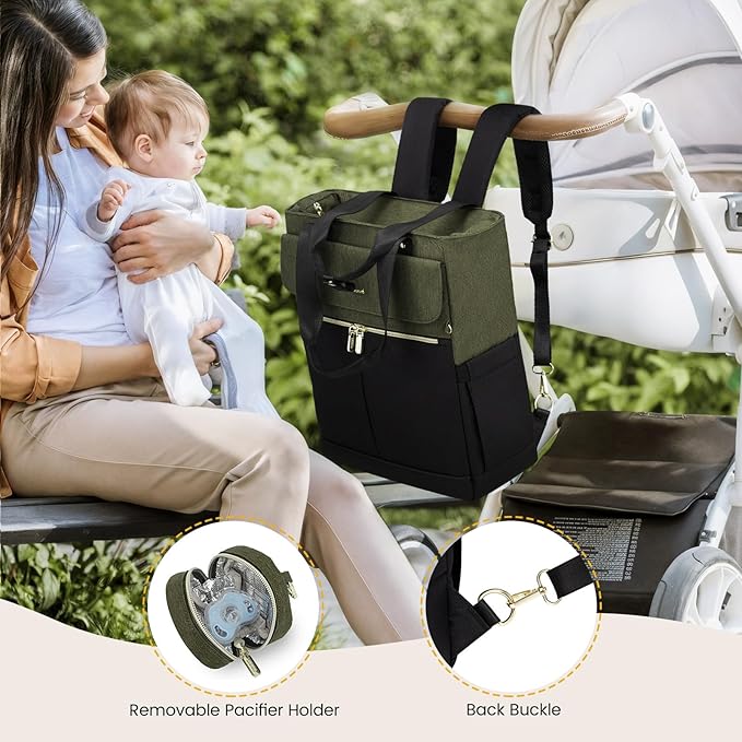 LOVEVOOK Diaper Bag Backpack,Diaper Tote Bag with Insulated Pockets,Baby Bag for Girl Boy with Changing Pad,Large Baby Diaper Bag with Pacifier Case,Anti-Theft Travel Backpack for Women