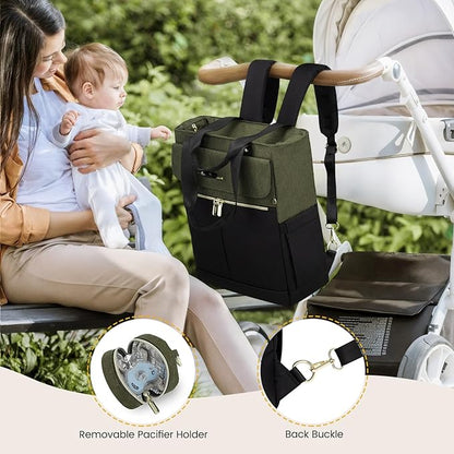 LOVEVOOK Diaper Bag Backpack,Diaper Tote Bag with Insulated Pockets,Baby Bag for Girl Boy with Changing Pad,Large Baby Diaper Bag with Pacifier Case,Anti-Theft Travel Backpack for Women