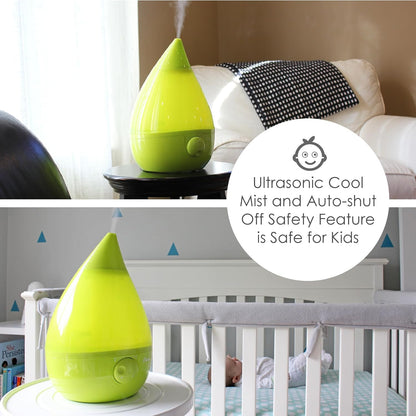 Crane Ultrasonic Cool Mist Humidifier for Bedroom, Baby Nursery, Kids Room, Plants, or Office, Large 1 Gallon Tank, Filter Optional, Clear and White
