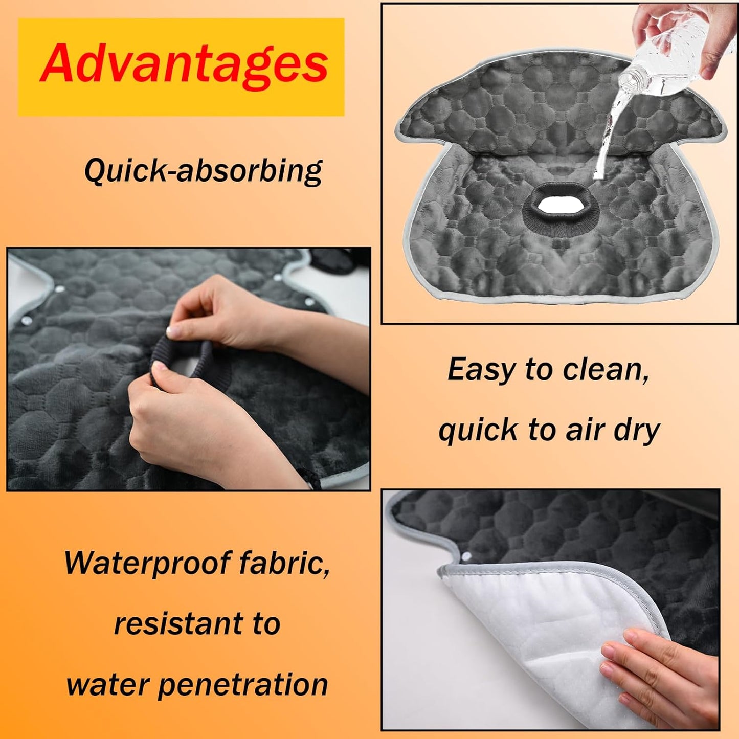 Waterproof Piddle Pads Seat Potty Training Protector, Piddle Pad for Carseat/Stroller/Highchair, Seat Protector Waterproof Liner Potty Training Toddlers (Gray)