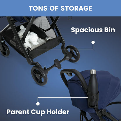 Delta Children Icon Ultra Compact Travel Stroller - Greenguard Gold Certified, Black