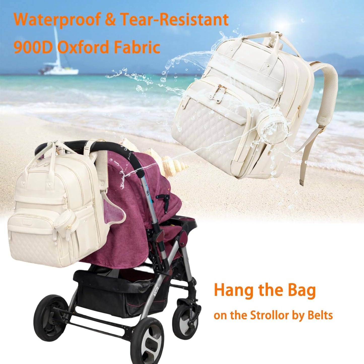 Astro alan Baby Diaper Bag with Changing Station, Waterproof Diaper Bag Backpack for Moms Dads with USB Charging Port, Baby Shower Gifts, Large Capacity diaper backpack, Grey