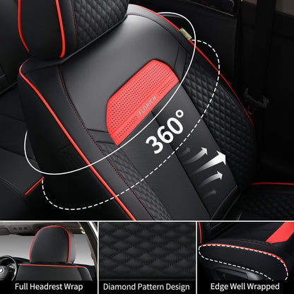 FLORICH Car Seat Covers Full Set, Automotive Seat Covers, Black Car Seat Cover, Waterproof Seat Protectors Universal fit for Car Truck Van SUV - Black