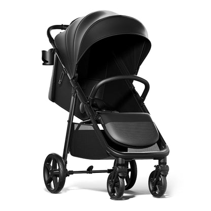 Mompush Nova Infant Baby Stroller for Newborn to Toddler, Oversized Seat up to 50 lbs, All-Terrain 10" Wheels & Suspension, One-Hand Fold; Lie-Flat Mode; UPF 50+ Canopy