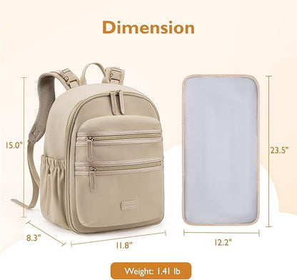 mommore Neoprene Diaper Bag Backpack Small Baby Bag Travel Mini Diaper Backpack for Newborn with Insulated Pockets, Stroller Straps