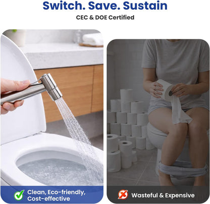 BRITULIF Handheld Bidet Sprayer for Toilet, Jet Sprayer for Toilet Muslim Shower, Adjustable Cloth Diaper Sprayer Bidets Attachment for Toilet, Toilet Bidet Sprayer with Bidet Hose for Feminine Wash