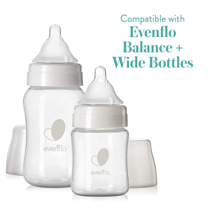 Evenflo Feeding Piece of 6 Balance Plus Wide Neck Nipples for The Balance Plus Wide Neck Baby Bottles, 0 Months and Up