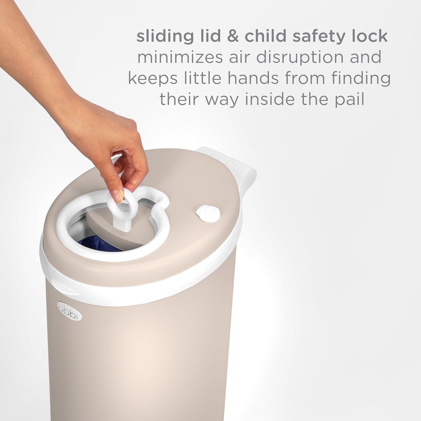 Ubbi Steel Diaper Pail, Odor Locking, No Special Bag Required, Award-Winning, Registry Must-Have, White